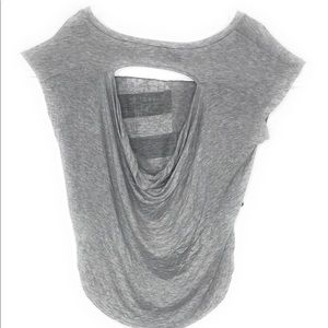 B Jewel Tops - 🔥B Jewel Foil Heart Open Back Grey Crop Top B Jewel Tops - 🔥B Jewel Foil Heart Open Back Grey Crop Top